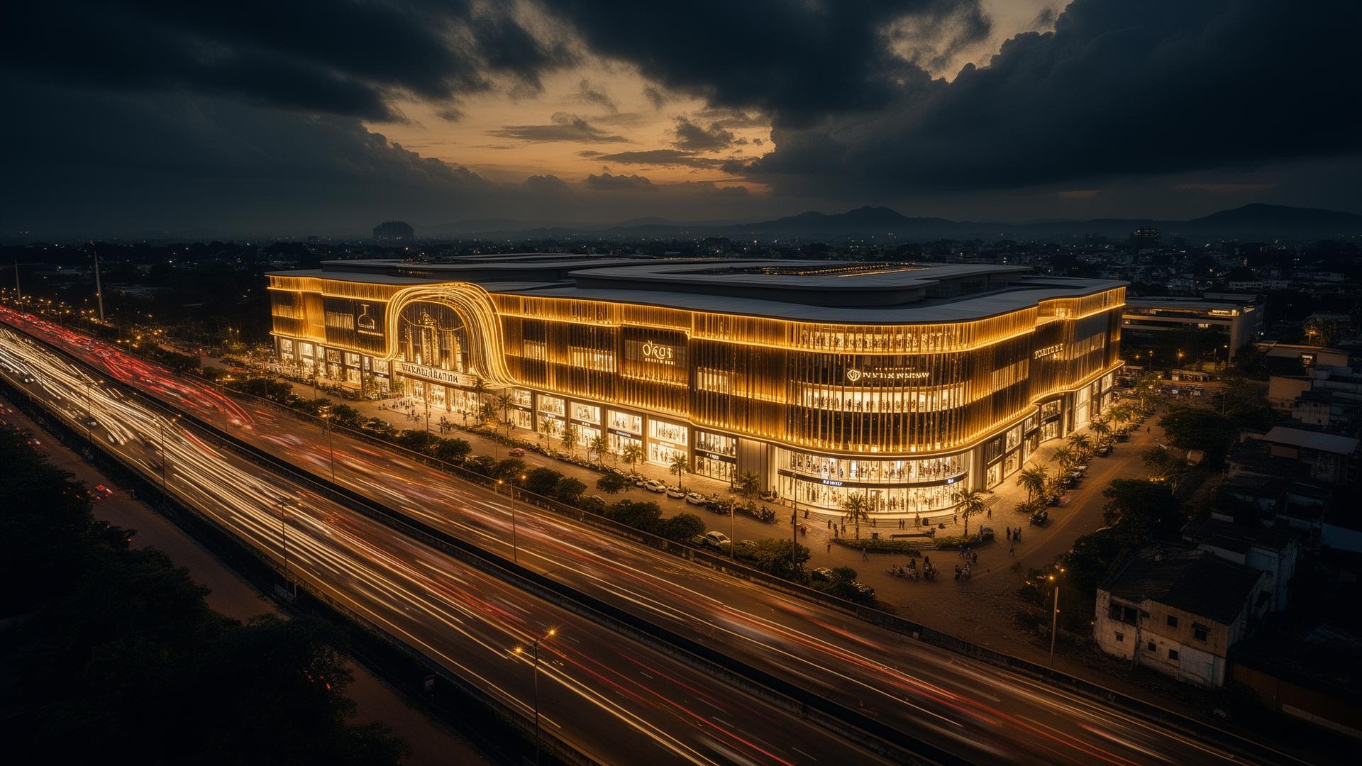 Lulu Mall Trivandrum at night